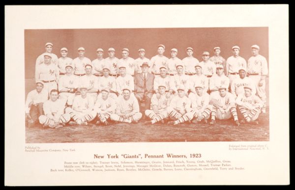 1923 Baseball Magazine New York Giants